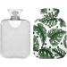 NAANLE Palm Leaf Polka Dot Hot Water Bottle 1L Transparent Cover for Menstrual Cramps Pain Relief & Heat Therapy | International Shipping - Buy Online on GoSupps.com