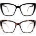 Shop AMOMOMA Trendy TR90 Oversized Blue Light Reading Glasses for Women | Stylish Square Cat Eye Design | AM6031 C1 Black & C6 Tortoise - International Shipping Available - Buy Online on GoSupps.com