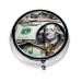 Banknote Patternsround Pill Box 3 Compartment Round Pill Box Organizer &Portable Travel Pill Box for Traveling.