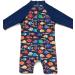 BONVERANO Baby Boy UV Protection Swimsuit | Long-Sleeve One Piece with Zip Fish | 4 Years - Buy Online on GoSupps.com