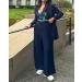 Vetinee High Waisted Wide Leg Dress Pants for Women - Navy Blue | Business Office Trousers with Pockets - Buy Online on GoSupps.com