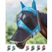 Harrison Howard Caremaster Pro Luminous Horse Fly Mask Large Eye Space Long Nose with Ears UV Protection for Horse Voodoo Blue XL M red