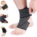 High-Elastic Breathable Ankle Brace for Men & Women | Adjustable Compression Wrap for Plantar Fasciitis Sprain & Joint Pain Relief - Ideal for Sports - Black - Buy Online on GoSupps.com