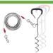 Dog leash for the outdoor area 6 m hard-wearing made of steel spiral earthspout 45 cm for outdoor activities camping leash for dogs 56.7 kg (cable and pile 6 m) cable and hering 1 count (packof 1)