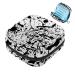 Sanitary Napkin Storage Bag Menstrual Cup Pouch Girls Travel Large Capacit Makeup Sanitary Pads Organizer Splash Black Pattern Multi-colored 3