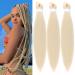 Blonde Pre stretched Brainding Hair Box Braids Kanekalon Braiding Hair Extension Human Hair 26 inch Pack of 3 Blonde