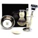 Shaving set Razor Brush Stand Soap and Bowl"