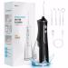 Water Dental Flosser Teeth Pick - 4 Modes Dental Oral Irrigator Portable & Rechargeable IPX7 Waterproof Personal Orthodontic Supplie Water Teeth Cleaner Picks for Home Travel Black