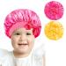 Arqumi Silk Satin Bonnet for Kids 2Pcs Soft Baby Bonnet Sleeping Cap with Elastic Strap Adjustable Night Cap Hair Bonnet for Toddler Child Teens Yellow&Rose One Size Yellow&Rose