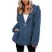 Hanxiulin Oversized Plush Hoodie Jacket - Women's Long Arm Winter Coat for Hiking & Transition - Art Fur XL Blue - Buy Online on GoSupps.com