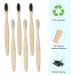 Jinpojun Bamboo Toothbrushes - 6 Pack Nano Brush BPA Free Eco-Friendly Biodegradable & Compostable Packaging (Black & White) - Buy Online on GoSupps.com