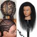 Mannequin Head 100% Real Hair Training Head Hairdresser Cosmetology Manikin Doll Head Mannequin Head With Human Hair for Braiding Practice Hairstyle Manikin Training Head With Free Clamp (14 inch-D3)