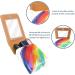 Stylish Leather Lipstick Case Organizer with Mirror | Mini Lip Gloss Holder Bag - Watercolor Lines Rainbow Design - Buy Online on GoSupps.com