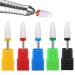 YUEMING 5 pcs 3/32" Ceramic Nail Drill Bits Set Safety Cuticle Clean Gel Remove Professional Grinding Wheel Grinding Head Nail Cutter Tips Set for Manicure Pedicure Nail Care color