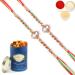 Ghasitaram Gifts Rakhi for Brother Rakhis Online - Set of 2-6377 Fancy Thread Rakhis with 100 GMS of Dryfruits Mix Can