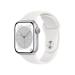 Apple Watch Series 8 GPS 41mm Smart Watch w/Silver Aluminum Case with White Sport Band - M/L. Fitness Tracker, Blood Oxygen & ECG Apps, Always-On Retina Display, Water Resistant 41mm M/L - fits 150200mm wrists 41mm Silver Aluminium Case w White Sport Band