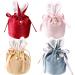 4PCS Easter Candy Bags with Bunny Ears Velvet Drawstring Easter Gift Bags Bunny Snack Party Easter Sweet Bags for Candy Cookies Chocolate (Multicolor)