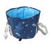 Portable Waterproof Collapsible Foot Bath Tub High Temperature Resistance Multi Purpose with Water Based Printing Sturdy Handle for Travel Picnic Camping (Navy Whale)