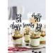 24 Pieces Glitter 70th Birthday Cupcake Toppers | 70th Birthday Decorations | 1954 Theme Party Accessories | Black Cake Decor - Buy Online on GoSupps.com