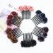 6 Pack Artificial Rose Flower Hair Combs for Women - Floral Bun Holders and Barrettes for Thick Hair - French Twist Chignon Updo Accessories - Buy Online on GoSupps.com