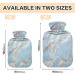 Hot Water Bottle 2L with Cover - Light Blue Marble | Pain Relief for Hands & Feet - Winter Warmer - Buy Online on GoSupps.com
