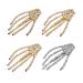 Rhinestone Skeleton Hand Hair Clip Halloween Women Girls Skull Hairpin Zombie Punk Rock Horror Bone Hair Barrette Claws Slide Kids Cosplay Party Favor Gothic Decor Accessories Xmas Gift Set 4 Pack