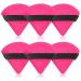 Pimoys 6 Pieces Triangle Powder Puff Face Makeup Sponge Soft Velour Puffs for Loose Powder Setting Powder Cosmetic Foundation Sponge Beauty Makeup Tool Rose Red