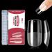 240PCS 12 Sizes Medium Square Gel Nail Tips Set Soft Nail Art Gel Nail Extensions Pre-Buffed Artificial Nails Gel Nail Tips Kit Fit All Nails