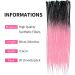 Handmade 24 Thin 0.6cm Synthetic Dreadlock Extensions - Soft Crochet Hair Hip-Hop Style 20 Strands Pink - Buy Online on GoSupps.com