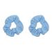 Set of 2 Solid Scrunchies - Light Blue by Motique Accessories Blue