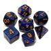 CREEBUY DND Dice Set Dark Blue Mix Black Nebula Dice for Dungeon and Dragons D&D RPG Role Playing Games 7Pcs Polyhedral Dice with Dice Bag Black & Dark Blue Nebula