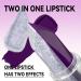 Women's Purple Lipstick Dual Color Shimmer Metallic Purple Silver Lipstick High Pigment Long Lasting Waterproof Shimmering Glossy Moisturizing Matte Finish  - Buy Online on GoSupps.com