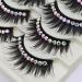 Romoty Self-adhesive Rhinestone False Eyelashes - Long, Thick, Curly 3D Multi-color Fake Eyelashes - 5 Pairs - Buy Online on GoSupps.com