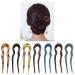 7 Pack Tortoise Shell Leopard Plastic Hair Fork Pins Chopsticks Hairpins Picks Carved Hollow Long Hair Sticks Hairclips Magic Simple Fast Hair Bun Chignon Braids Twist Styling Maker Accessories Bulk