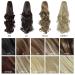 Parxitn 40cm Ponytail Extension - Clip-in Synthetic Claw Hair in Dark Blonde & Bleaching Blonde - 16 Inch Braid - Buy Online on GoSupps.com