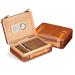 LYGA Portable Cigar Box Holds 30 Pcs Premium Cigar Humidor Organizer Real Leather Vintage Flap Cedar Wood Cigar Case Storage.