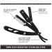 Professional Straight Edge Barber Razor for Close Shaving | Salon Quality Shavette with 10 Blades - Krisp Beauty - Buy Online on GoSupps.com