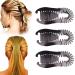 3Pcs Banana Hair Clips for Women  Banana Clips Hair for Thick Hair  Interlocking Banana Comb Stretch  Hair Combs for Women Accessories  Soft Bendable Natural Wavy Curly Hair Ponytail Style (Black 3)