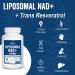 Liposomal NAD+ 500mg + Trans-Resveratrol 300mg | Superior Absorption | True NAD Supplement for Cellular Energy & DNA Repair | 120 Softgels - Buy Online on GoSupps.com