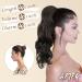 BARSDAR Long Wavy Curly Drawstring Ponytail Extension - 16'' Off Black Synthetic Hair Clip Fluffy Hairpiece for Women - Ideal for Daily & Party Wear - Buy Online on GoSupps.com