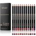 KTouler 12 Pcs Matte Lip Liner Pencil Set Smooth Waterproof Long-Lasting Fade Resistant Lip Pencil Makeup Gift Set for Women and Girls