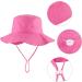 LACOFIA Toddler Baby Sun Hat | Wide Brim Bucket Hat for Outdoor Swim | Adjustable 6-24 Months | Unisex Kids Beach Pool Hat - A-Pink - Buy Online on GoSupps.com