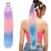 EUPSIIU 24 inch Ponytail Braiding Hair Rainbow Ponytail Extensions Colorful Braid Hair Extension Jumbo Braids Hair Extension Mermaid Pony Tail Fashion Synthetic Wig for Girl Women (Multicolor) - Buy Online on GoSupps.com