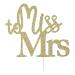 LissieLou Hen Party/Do Cake Topper Glitter with 'Miss to Mrs' Text (Made in the UK) - Gold