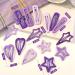 15 PCS Star Hair Clips - Non-Slip Metal Barrettes for Girls in Purple Geometric Pattern - Buy Online on GoSupps.com