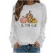 Yihaojia It's Fall Yall Shirt Women Pumpkin Graphic Tee Fall Pumpkin Long Sleeve Tops Halloween Fall Lightweight Shirts White#19 Large