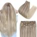 Easyouth Sew in Hair Extensions Human Hair Weft 18 Inch 100g Blonde Double Weft Hair Extensions Ombre Blonde Hair Sew in Weft Extensions 18 Inch/45cm 3-Weft #18/22/60(#Nordic)