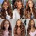 Lace Front Human Hair Wig 24 Inch Chocolate Brown Auburn Body Wave 13x4 Transparent Lace Frontal Pre Plucked with Baby Hair for Black Women - 180 Density - Buy Online on GoSupps.com