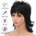 Bestung Short Black 80s Mullet Wig with Bangs - 12 inch Synthetic Hair for Daily & Party Wear - Women's Costume Cosplay Wig (Black) - Buy Online on GoSupps.com