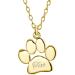 Personalized Initial Paw Print Pendant Necklace | Animal Jewelry for Women | Customizable Gold Plated Sterling Silver - Buy Online on GoSupps.com